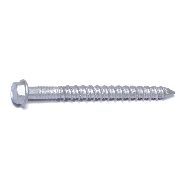 Red Head Tapcon Concrete Screw, 1/4" Dia., Hex, 2-3/4" L, 410 Stainless Steel 50 PK 50780